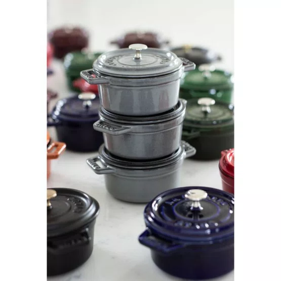 Caçarola Redonda Staub Ferro Fundido Cinza Grafite 12cm