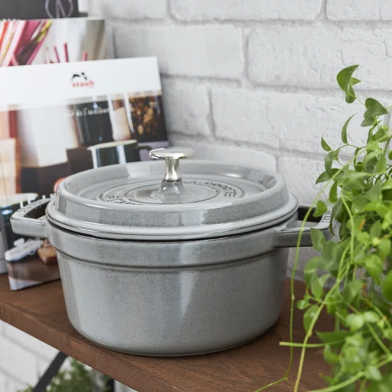 Caçarola Redonda Staub Ferro Fundido Cinza Grafite 12cm