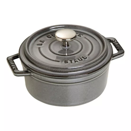 Caçarola Redonda Staub Ferro Fundido Cinza Grafite 12cm