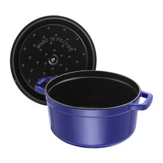 Caçarola Redonda Staub Ferro Fundido Feito na França Azul Marinho 28cm