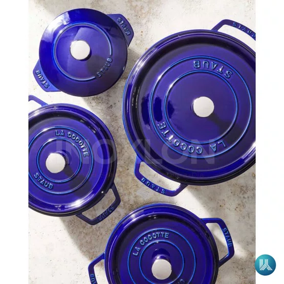 Caçarola Redonda Staub Ferro Fundido Feito na França Azul Marinho 28cm