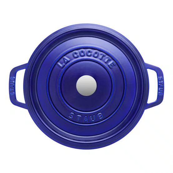 Caçarola Redonda Staub Ferro Fundido Feito na França Azul Marinho 28cm