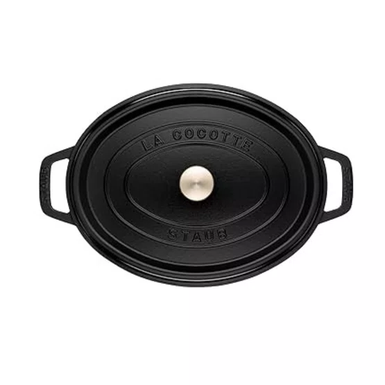 Caçarola Staub Oval Ferro Fundido Feita na França Preto 17cm
