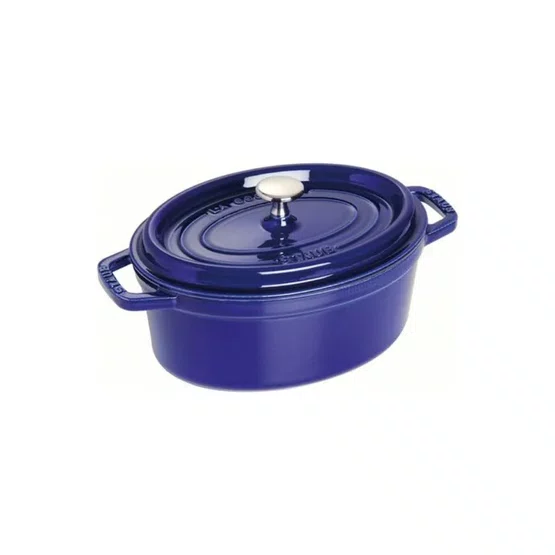 Caçarola Staub Oval Ferro Fundido Feito na França Azul Marinho 23 cm