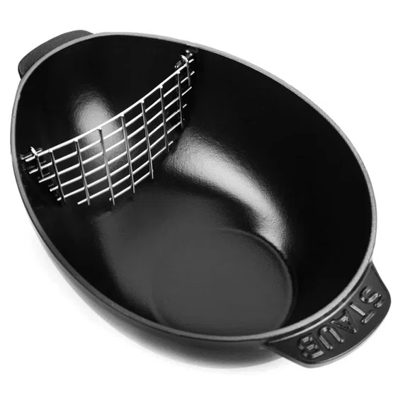Caçarola Staub para Frutos Do Mar Ferro Fundido Feito na França Preto 25 cm