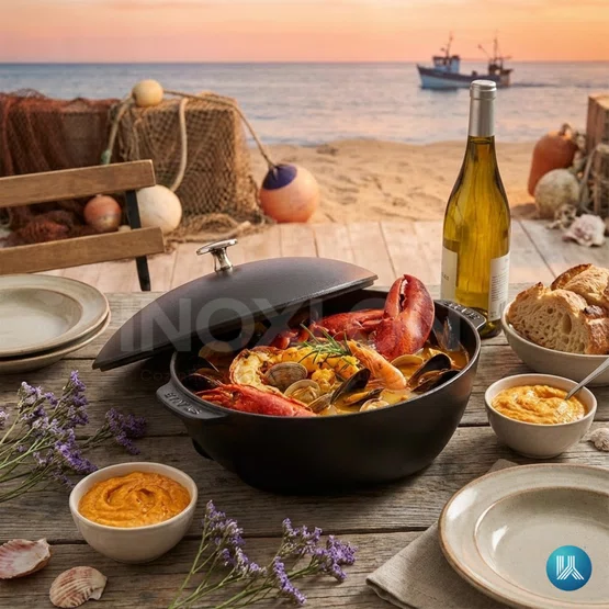 Caçarola Staub para Frutos Do Mar Ferro Fundido Feito na França Preto 25 cm