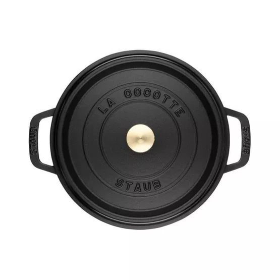 Caçarola Staub Redonda Alta Ferro Fundido Preta 24cm