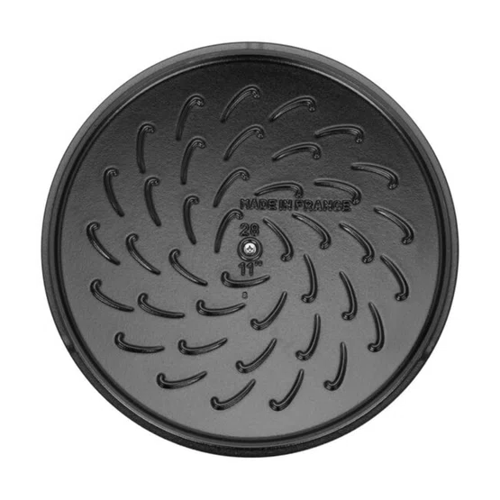 Caçarola Staub Redonda Baixa Chistera Ferro Fundido Azul Marinho 28cm
