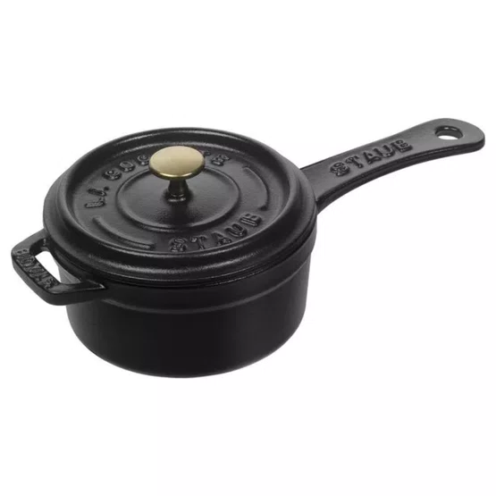 Caçarola Staub Redonda com Cabo Ferro Fundido Preta 10cm