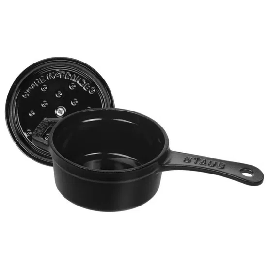 Caçarola Staub Redonda com Cabo Ferro Fundido Preta 10cm