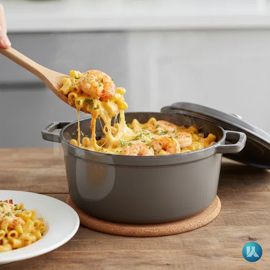 Caçarola Staub Redonda Ferro Fundido Cinza Grafite 30 cm