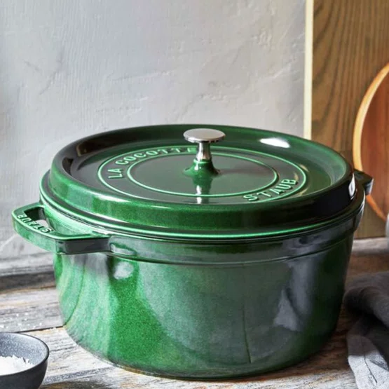 Caçarola Staub Redonda Ferro Fundido Verde Basil 26cm
