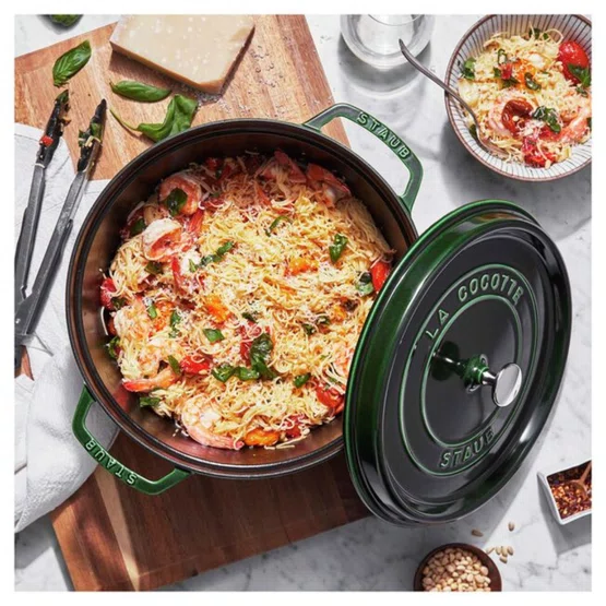 Caçarola Staub Redonda Ferro Fundido Verde Basil 26cm