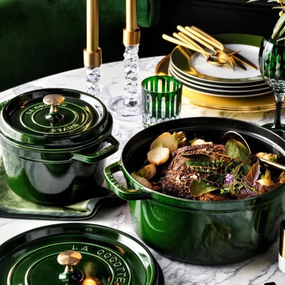 Caçarola Staub Redonda Ferro Fundido Verde Basil 26cm