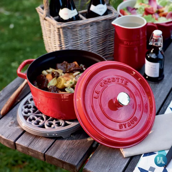 Caçarola Staub Redonda Ferro Fundido Vermelho cereja 30 cm