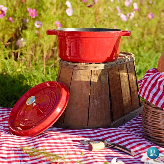 Caçarola Staub Redonda Ferro Fundido Vermelho cereja 30 cm