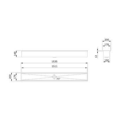 Calha Úmida Mekal CE-5 MATCH 150cm Inox Escovado