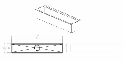 Canal Organizador Úmido DeBacco 90cm Inox