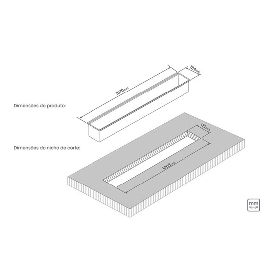 Canal Organizador Úmido de Sobrepor Tramontina 105cm Aço Inox