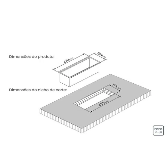 Canal Organizador Úmido de Sobrepor Tramontina 45cm Aço Inox
