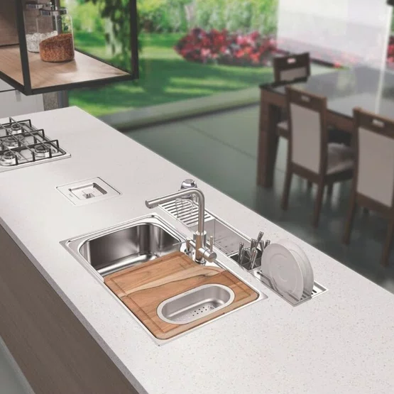 Canal Organizador Úmido de Sobrepor Tramontina 60cm Aço Inox