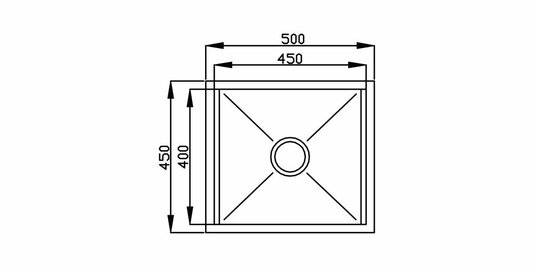 Canal Úmido DeBacco Quadratino 450 com Acessórios 50x45cm Inox Escovado