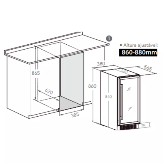 Cervejeira Beer Center Elettromec Connect 88L Inox Built-in