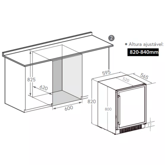 Cervejeira Beer Center Elettromec Connect Inox Built-in 145L