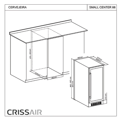 Cervejeira Crissair Beer Center Small CBC 88 Latas 220V - Abertura Lado Direito