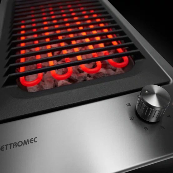Cooktop Dominó Barbecue Quadratto Elettromec Pedras Vulcânicas 30 cm 220 V