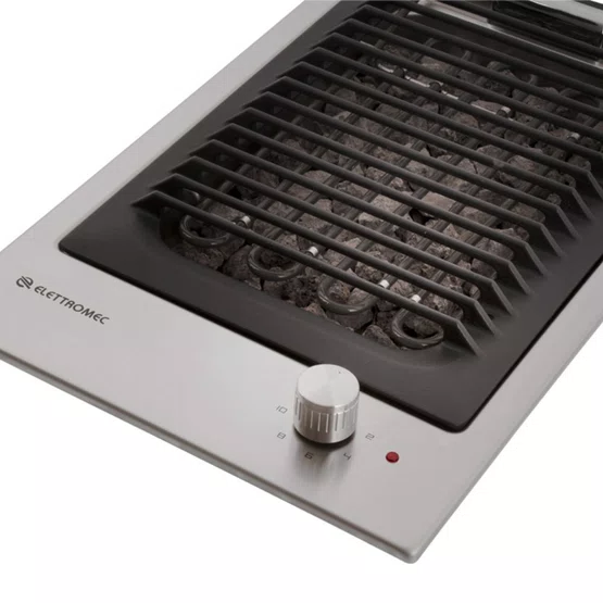 Cooktop Dominó Barbecue Quadratto Elettromec Pedras Vulcânicas 30 cm 220 V