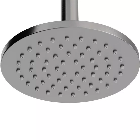 Chuveiro de Teto Loop Doka Brushed Nickel Redondo 15cm 10,7 Litros