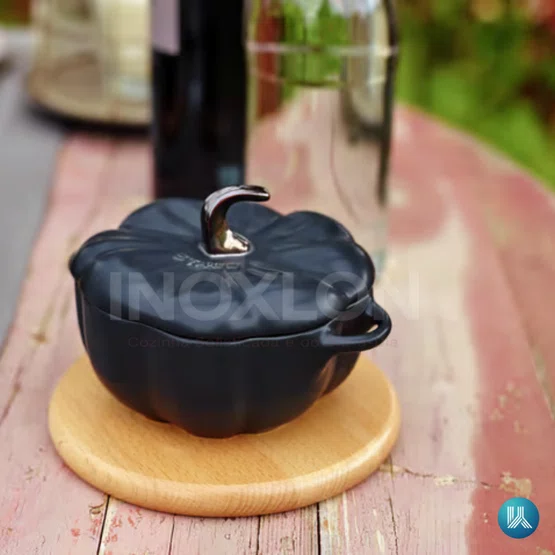 Cocotte STAUB Cerâmica Pumpkin Abóbora Preto Fosco 12cm