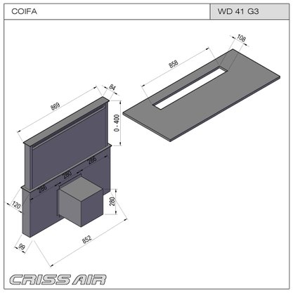 Coifa de Bancada Downdraft Crissair 86,9cm 220V