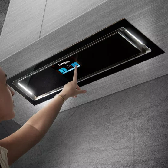Coifa de Embutir Cuisinart Arkton Inox e Preto Sucção Perimetral 1200M³ 90CM
