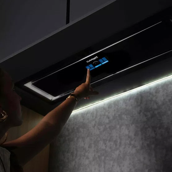 Coifa de Embutir Cuisinart Arkton Inox e Preto Sucção Perimetral 1200M³ 90CM