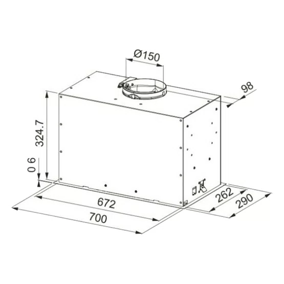 Coifa de Embutir no Móvel FBFE XS A70 Franke em Inox Escovado 70cm 220V