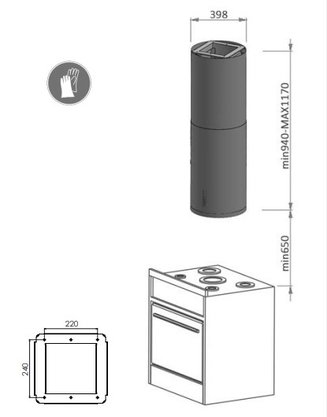 Coifa de Ilha Crissair Isola Cilindro G5 220V Inox