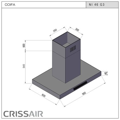 Coifa de Ilha Crissair Versatile NI 46 G3 90cm Inox