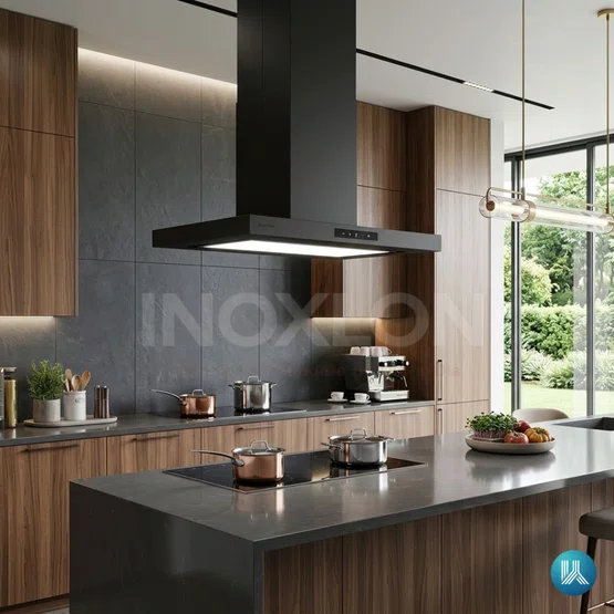 Coifa de Ilha Elettromec Adria Black Matte Connect 90cm 220V
