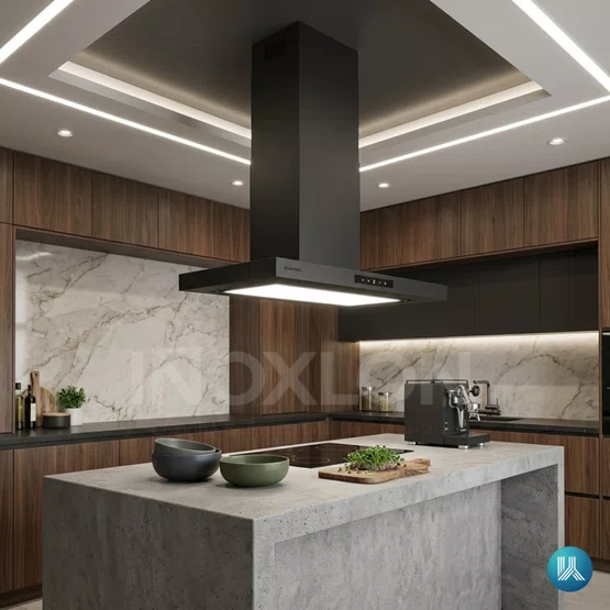Coifa de Ilha Elettromec Adria Black Matte Connect 90cm 220V