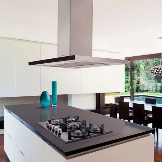 Coifa de Ilha Linea Franke Display Digital Touch Inox e Vidro Preto 90cm