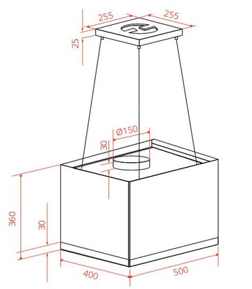 Coifa de Ilha Suspensa Elettromec Pandora 50cm 220V