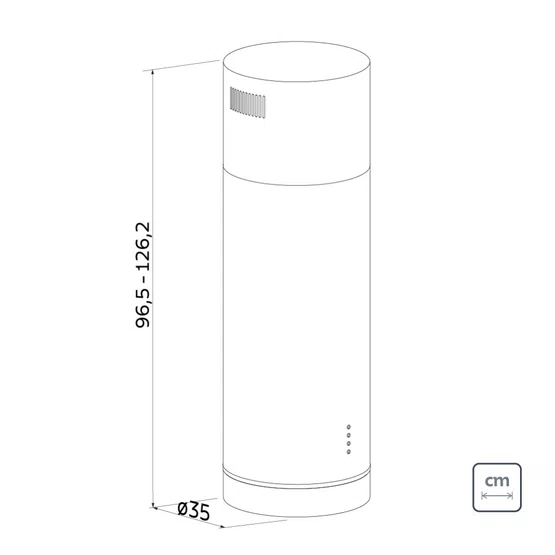 Coifa de Ilha Cilíndrica Tramontina Tube Isla 35 Aço Inox Chaminé 60cm 220V - 94833/221