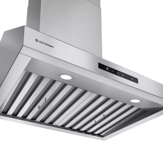 Coifa de Parede Elettromec Churrasqueira Motor Duplo Inox 430 75 cm 220V