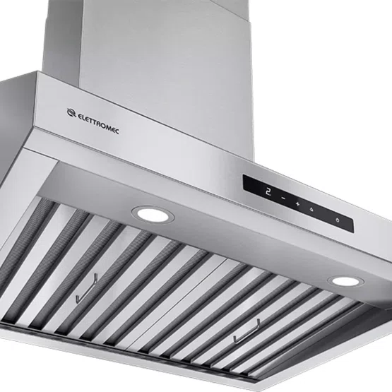 Coifa de Parede Elettromec Churrasqueira Motor Duplo Inox 430 90cm 220V