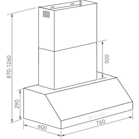 Coifa de Parede Elettromec Churrasqueira Motor Duplo Inox 430 75 cm 220V