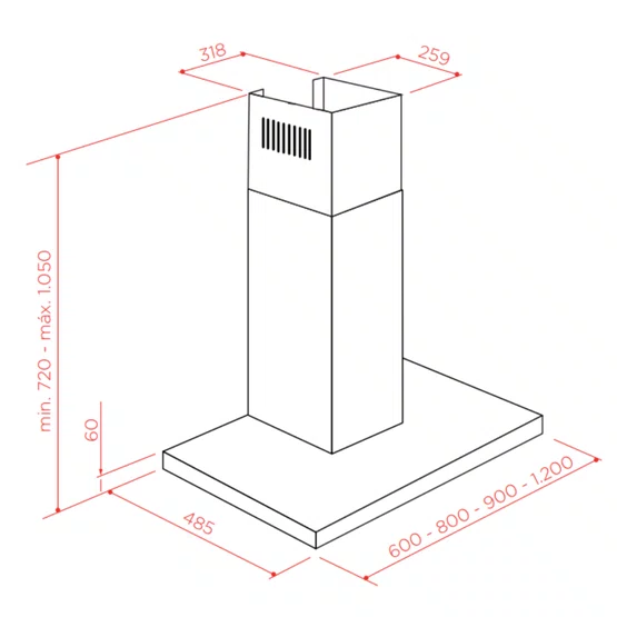 Coifa de Parede Elettromec Milano 120cm 220V