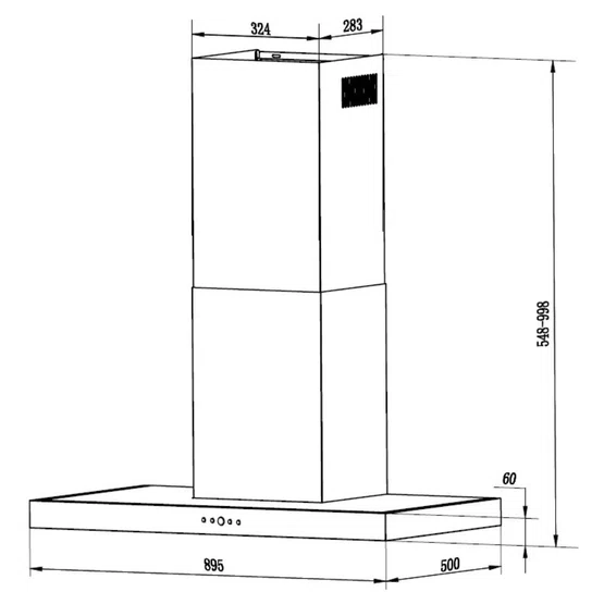 Coifa de Parede Linea Franke Display Digital Touch Inox e Vidro Preto 90cm