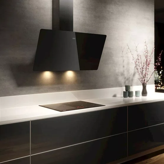 Coifa de Parede Vertical Evo Black Franke com Extração Perimetral 90cm 220V